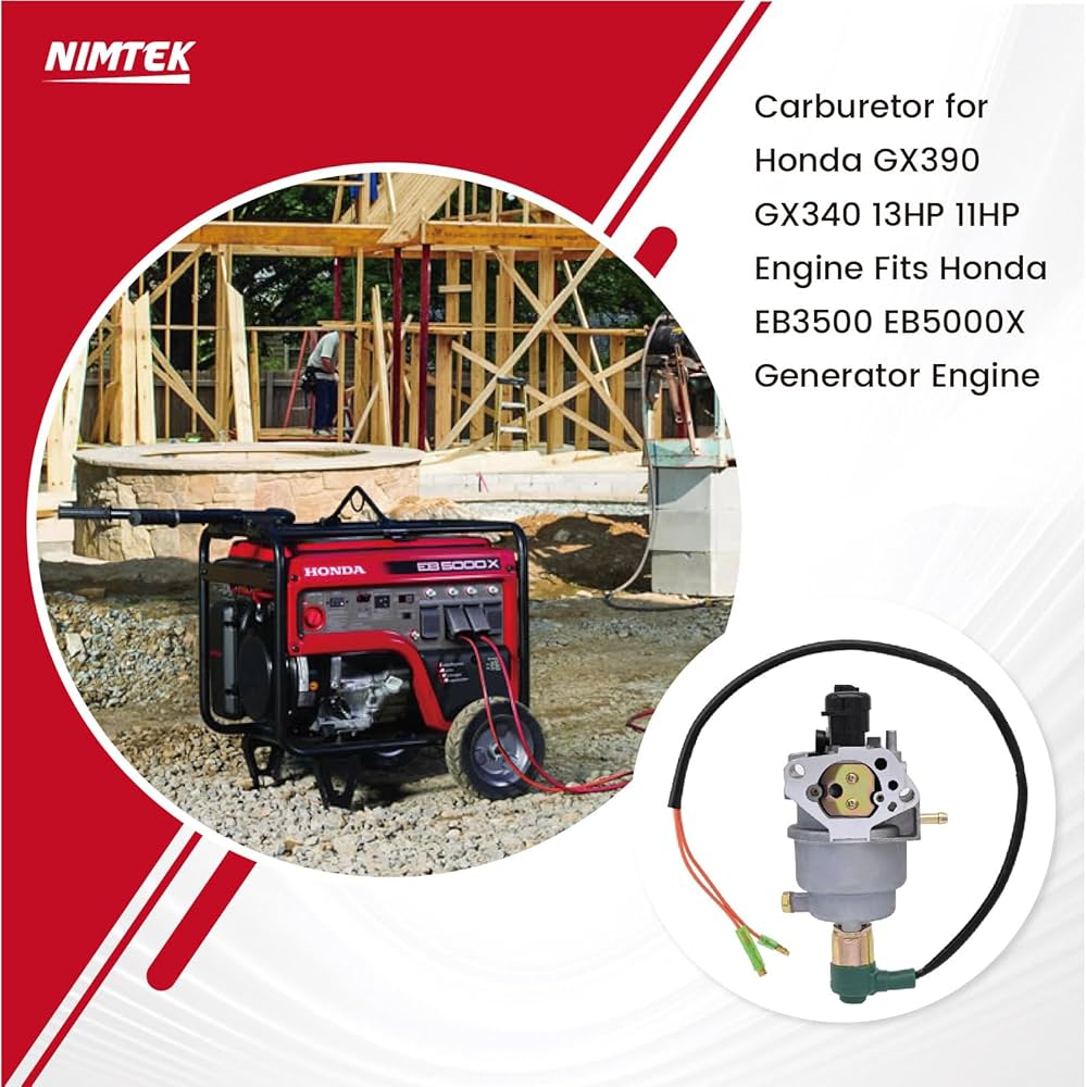 NIMTEK Carburetor Fits Honda GX390 5KW 13HP Chinese 188F Generator NIMTEK Carburetor Fits Honda GX390 5KW 13HP Chinese 188F Generator